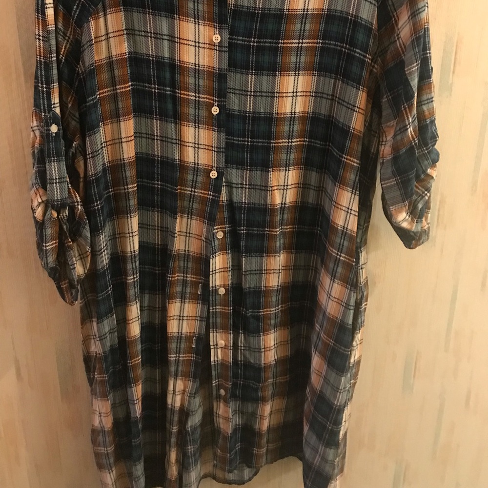Plaid T-shirt Dress
